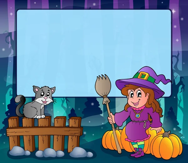 Geheimnisvoller Wald halloween frame 4 — Stockvektor