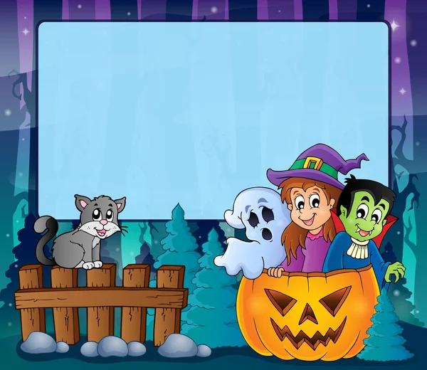 Geheimnisvoller Wald halloween frame 5 — Stockvektor