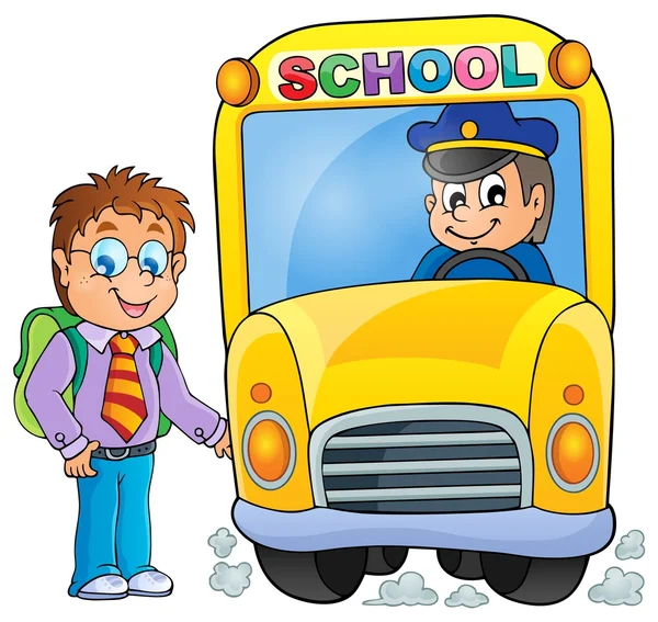 Imagen con bus escolar tema 3 — Vector de stock