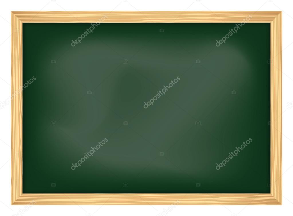 empty school chalkboard with frame, vector illustration