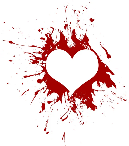Red grunge heart, vector — Stock Vector