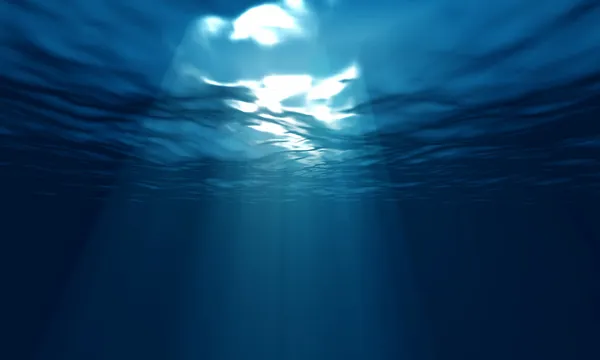 Light underwater in ocean — Stock Photo, Image