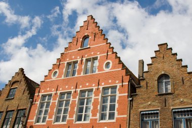 brugge, Belçika'da Flaman evlerin dış cephe