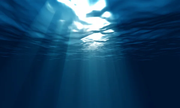 Light underwater in ocean — Stock Photo, Image