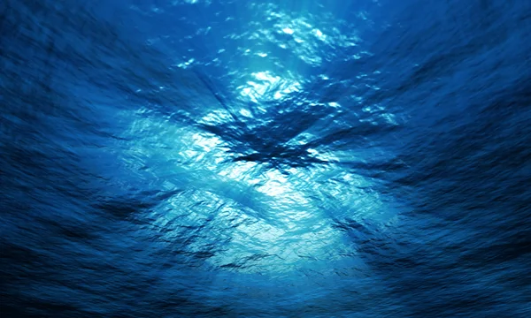 Luce sott'acqua nell'oceano — Foto Stock