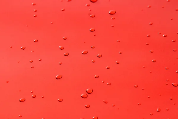 Water drops on red background — Stock Photo, Image