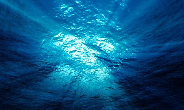 Luce sott'acqua nell'oceano — Foto Stock