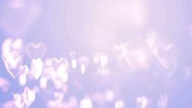 Aydınlık arka plan üzerinde uçan Kalpler