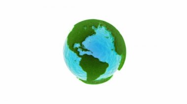 Yeşil çim earth ile su - küresel ısınma