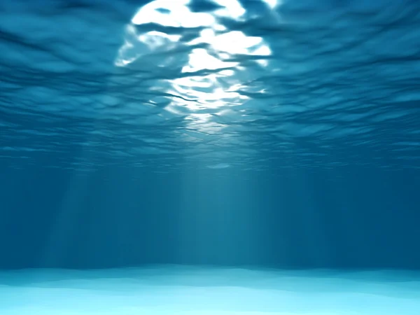 Luce sott'acqua nell'oceano — Foto Stock