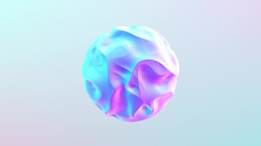 Holografik renklerde, dalgalı yüzey dönüşümlü küre şekli
