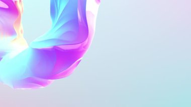 Yüzeyde dalgalanmalar ve dalgalanmalar olan holografik renklerde devasa bir şekil.