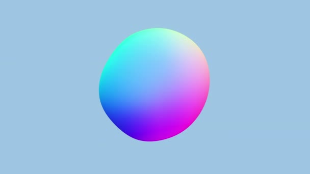 Sphere shape in holographic colors with wavy surface transformation — Stock Video