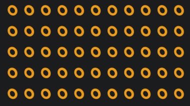 Koyu arkaplanda katı renklerde dönen torusların 3 boyutlu canlandırması