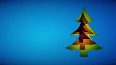 Kağıt kesikli Noel ağacı animasyonu, bayram tebrik kartı