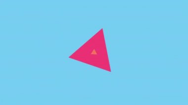 Rastgele boyutlardaki üçgenler tünel efektini yapar, pürüzsüz 2B döngü soyut animasyonu