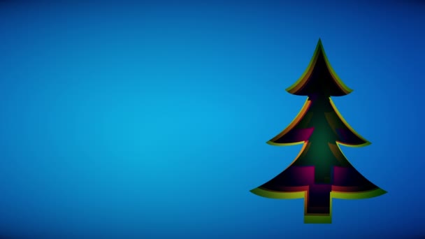 Pappersklipp julgran animation, semester hälsning grafikkort — Stockvideo