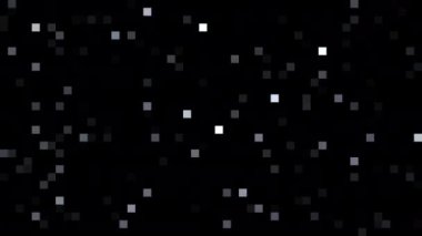 piksel resim uzayda uçar, 2B soyut düşük çözünürlüklü animasyon