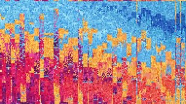 Arıza ve piksel sıralama efektleri ile soyut piksel canlandırması