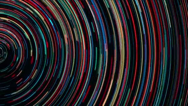Abstraktní barevné pozadí se zářícími liniemi, animované živé tapety — Stock video