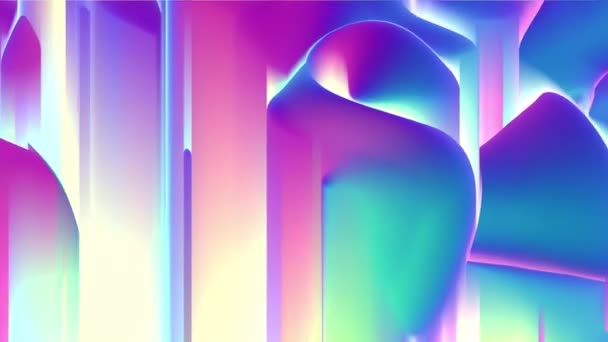 Динамическая анимация в голографическом цвете с эффектом сортировки пикселей — стоковое видео