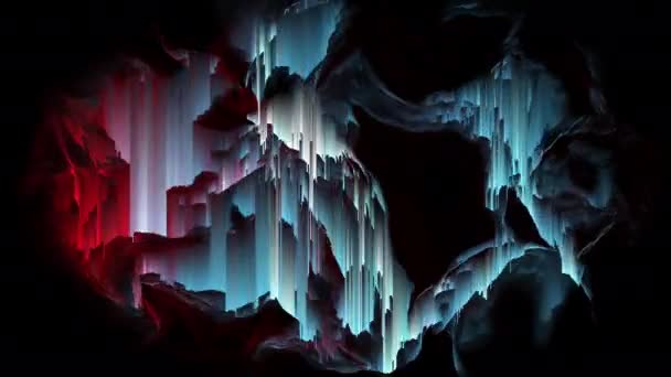 Dynamic animation in holographic colour with pixel sorting effect — Stock Video