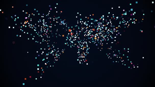 Map of earth from dynamic elements, global abstract digital animation — Stock Video