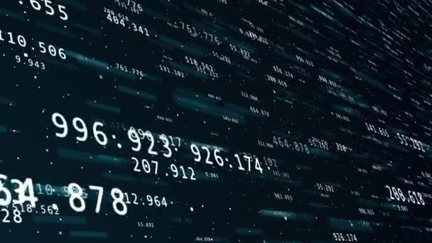 Números financeiros e diagramas dinâmicos. — Vídeo de Stock
