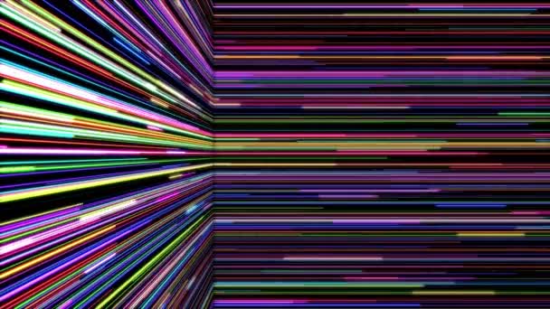 Abstract colorful background with glowing lines, animated live wallpaper — стоковое видео