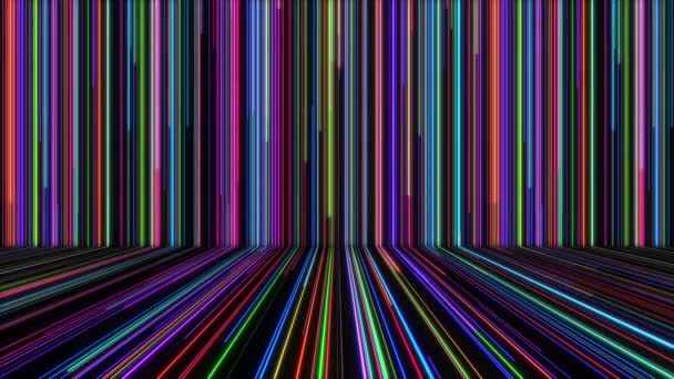 Wall with falling glow lines, animated live wallpaper, 4K abstract background — стоковое видео