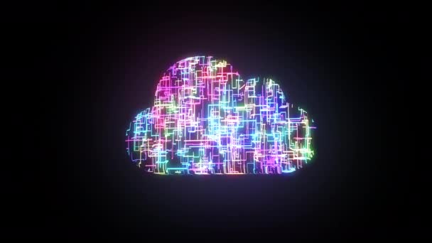 Cloud computing, symbol of global technology and cloud services — Video Stock