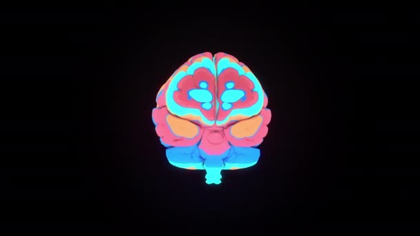 Render Human Brain Dynamic Glow Colourful Surface — Stock video