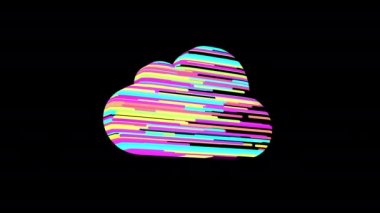 küresel bulut teknolojisi, dinamik yüzeyi olan bulut sembolünün animasyonu