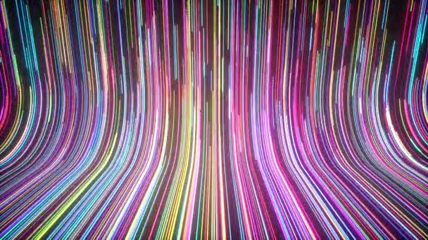 Абстрактный Красочный Живой Фон Динамическими Светящимися Линиями Анимированными Обоями — стоковое видео