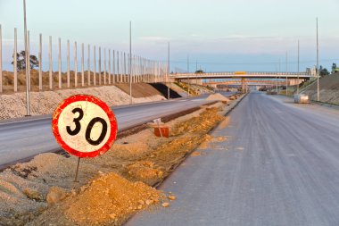 Polonya'da yeni bir otoyol İnşaat.