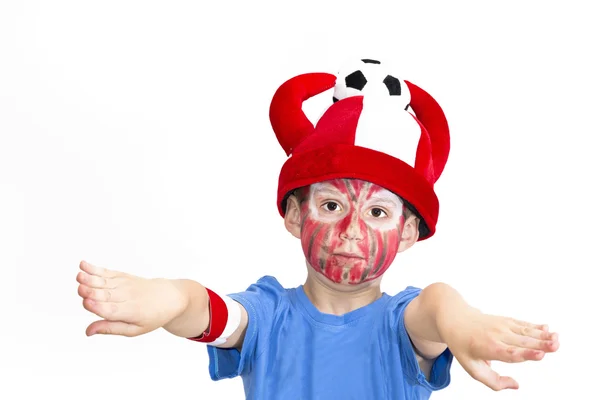 Boy with painted face — Stock Photo, Image