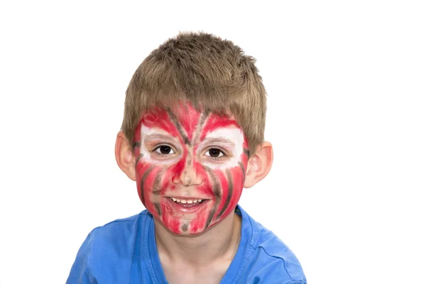 Niño con la cara pintada — Foto de Stock