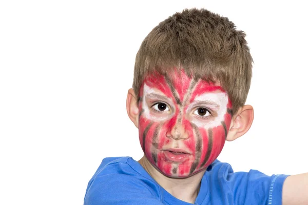 Boy with painted face — Stock Photo, Image