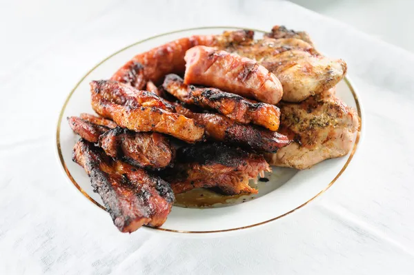 Dish with grilled meat — Stock Photo, Image