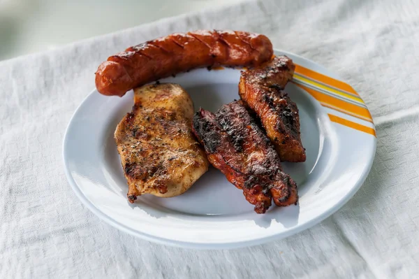 Dish with grilled meat — Stock Photo, Image