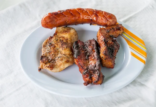 Dish with grilled meat — Stock Photo, Image