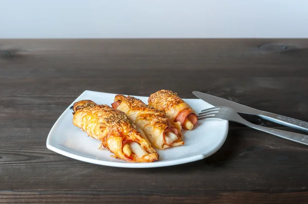 Spargel mit Schinken — Stockfoto