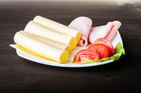 Cheese and ham — Stock Photo, Image