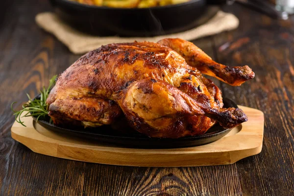 roast chicken with a crispy golden skin