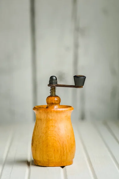 Old Manual Pepper Mill Still Handy Kitchen — Stok fotoğraf