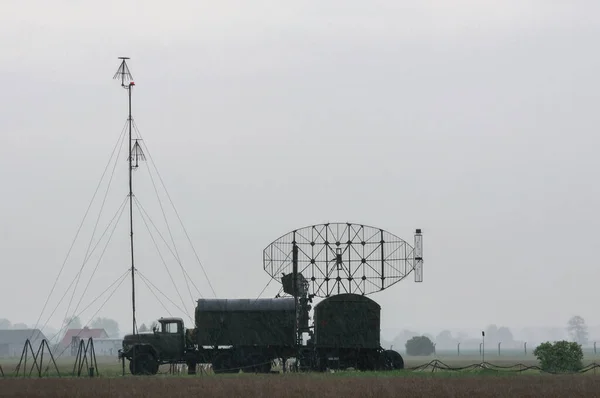 Mobile Military Radar Station Rain — Stock Photo, Image
