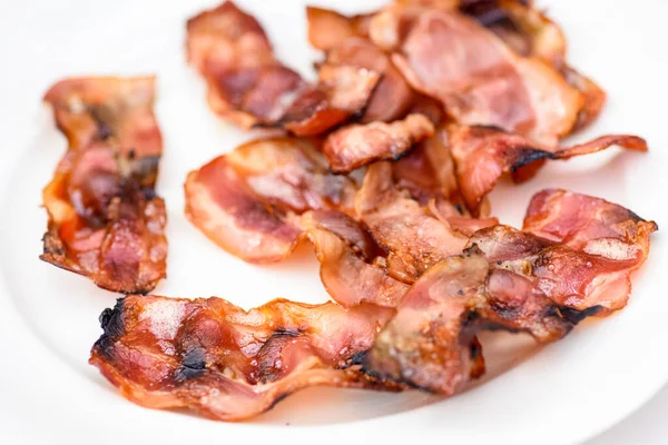 Pure Fat Crispy Bacon Tasty Unhealthy — Zdjęcie stockowe