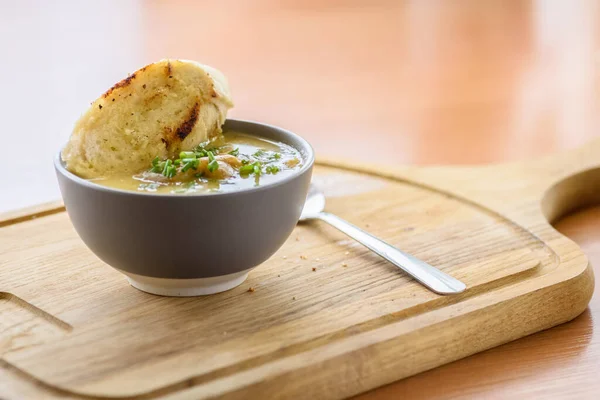 Onion Soup French Baguette Croutons — 스톡 사진