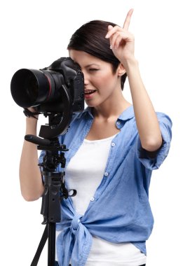 yaratıcı kız-fotoğrafçı çekim alır