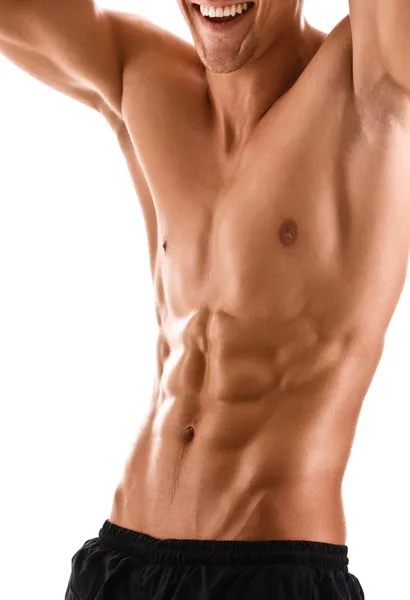 Cuerpo medio desnudo de hombre musculoso — Foto de Stock